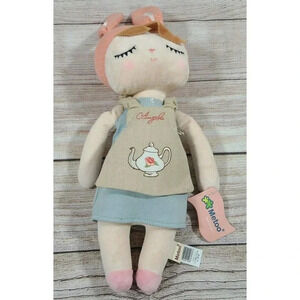 Metoo Plush Angela Stuffed Doll Bunny Ears Tea Time Apron 16.5" New